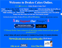 Tablet Screenshot of drakescakesonline.com